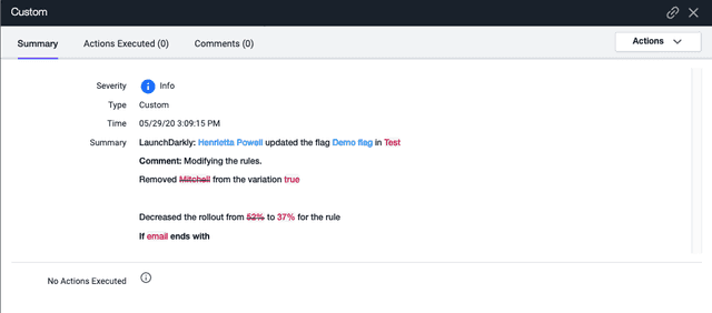 View LaunchDarkly events in AppDynamics