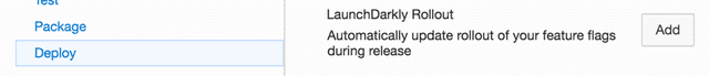 The LaunchDarkly Rollout task in Azure DevOps.