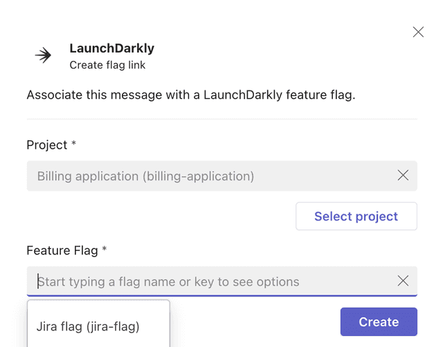 Modal to link a chat message to a flag.