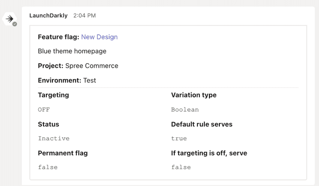 The flag details screen in Microsoft Teams.