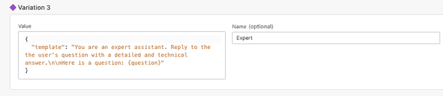 A new variation added to the langchain-prompt-templates feature flag.