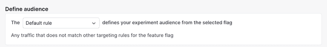 The "Define audience" section with the default rule chosen.