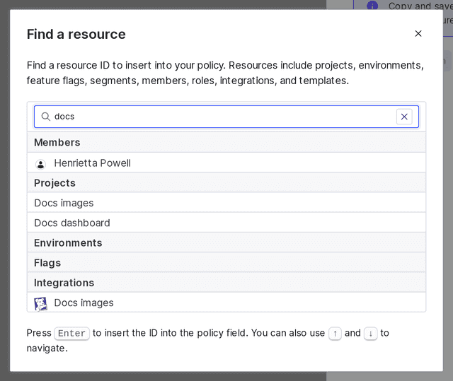 The "Find a resource" dialog.