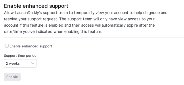 The "Enable enhanced support" section.