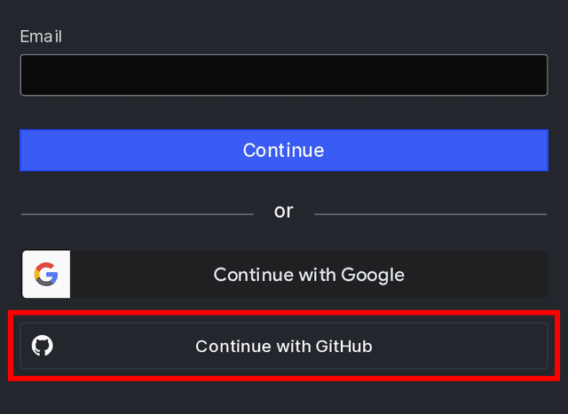 The "Continue with GitHub" button on the LaunchDarkly sign in page.