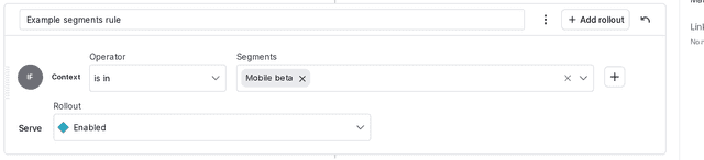 A targeting rule for segments.