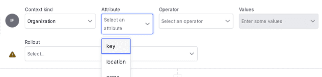 The "Attribute" menu, showing attributes for a user context.