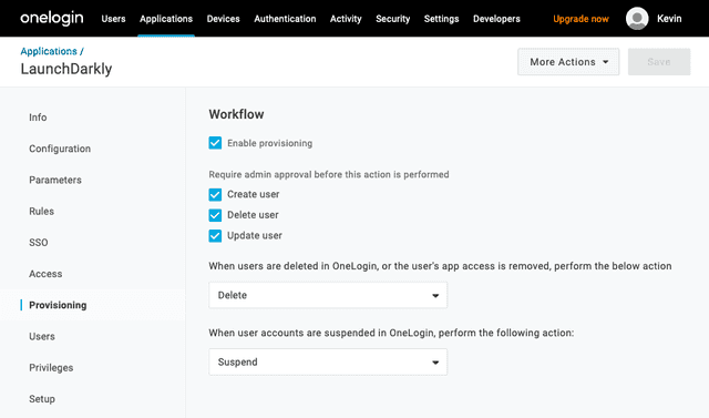 The Provisioning screen.