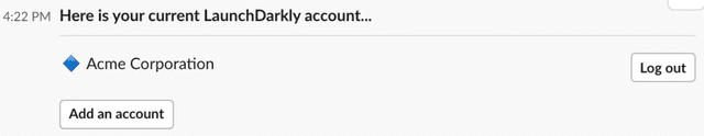 An example of an account associated with the Slack app.