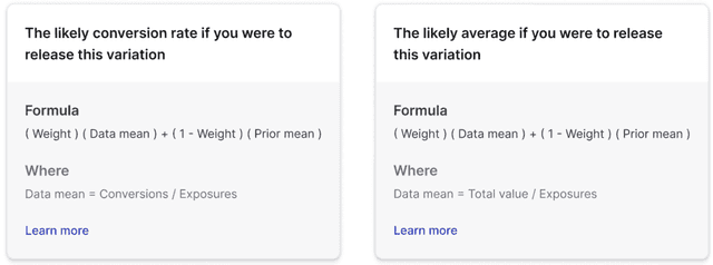 The formula for the data mean in an experiment's results table when CUPED is not applied.