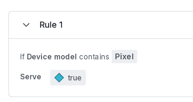 A mobile targeting rule using device model information.