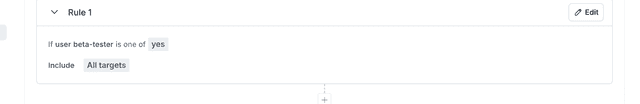 A rule-based segment that targets your beta tester customers.