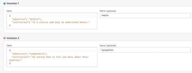 Variations for the langchain-template-variables feature flag.