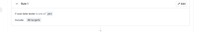 A rule-based segment that targets your beta tester customers.