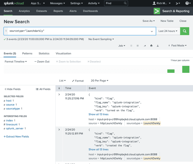 LaunchDarkly events in Splunk