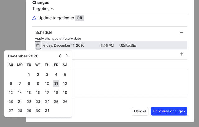 The change scheduling calendar.