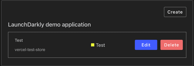 The LaunchDarkly edit configuration panel.