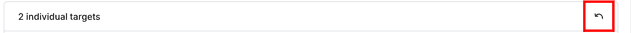 A targeting rule's "undo arrow" button called out.
