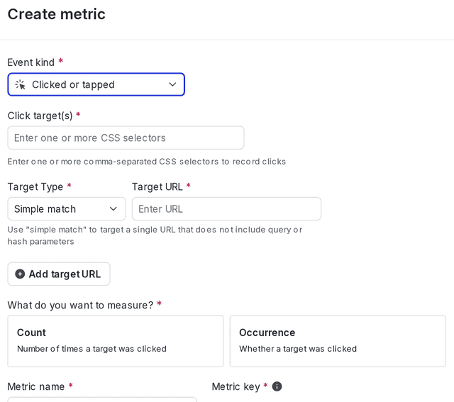 A clicked or tapped conversion metric.