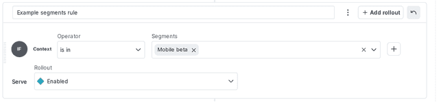 A targeting rule for segments.